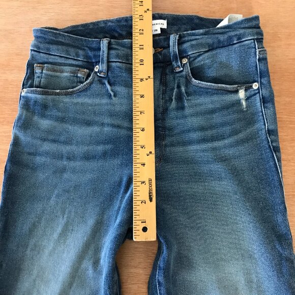 Good American Good Waist Split Pocket Skinny Jeans Women 8/26 Blue High Rise - Picture 7 of 12